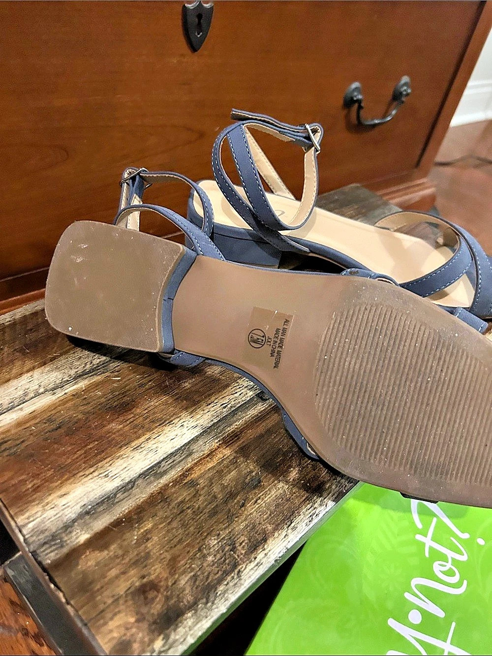 Jolt Navy Summer Strappy Wedge Sandals in Blue US 7.5 M Like New - Picture 2 of 3